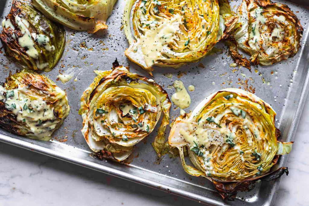 cabbage made food in tray