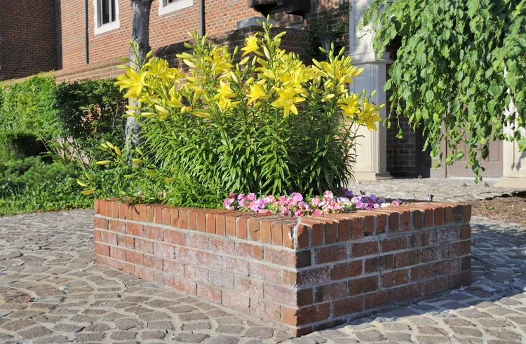 Brickbed in garden