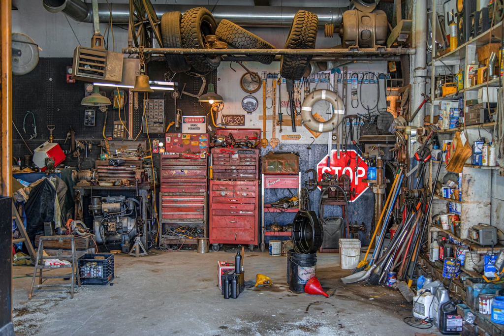 repair shop with lots of tools