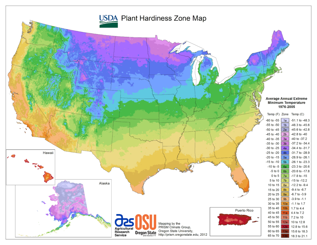 Plant Hardiness Zone map