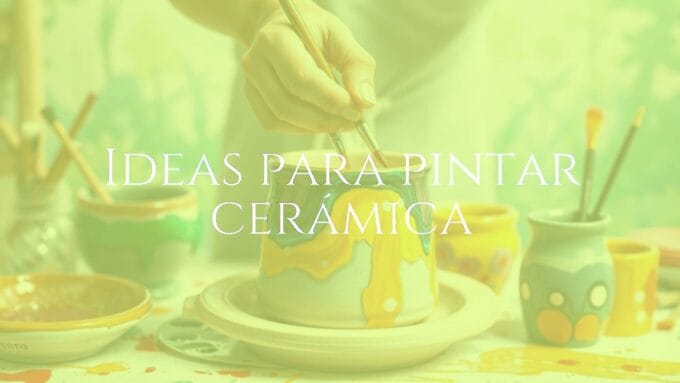 Colorful ceramic pottery painting in progress, artistic hands, brushes, vibrant paints, creative and relaxing atmosphere, illustrative style.