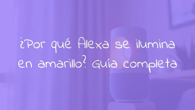 Amazon Echo device glowing yellow light, technology, smart home, realistic ambiance, notifications alert, modern interior background.