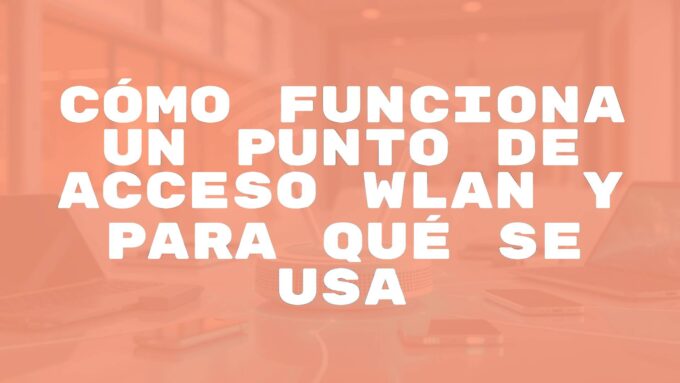 A modern wireless access point with glowing signal waves, connected devices like laptops and smartphones around it, clean and professional office background, realistic.