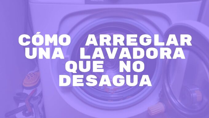 A modern washing machine with an open front panel showing a clogged drain filter, surrounded by tools like a wrench and cleaning brush, realistic style.