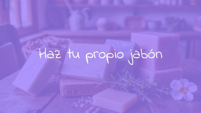 Handmade soap bars, natural ingredients, pastel colors, fresh herbs, rustic wooden table, cozy home environment, soft lighting, illustrative style.