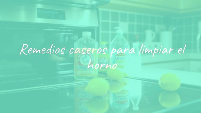 A clean oven with natural cleaning ingredients like baking soda, vinegar, and lemon, arranged neatly on a kitchen counter, bright and inviting lighting, realistic.