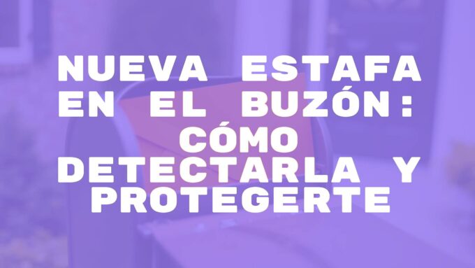 A visually striking orange envelope lying in a mailbox, symbolizing a scam warning, with a blurred background of a home entrance, realistic style with a sense of urgency.