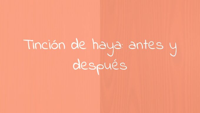 Wood staining process with beech wood, before and after comparison, natural light wood next to richly stained dark wood, visible wood grain, realistic.