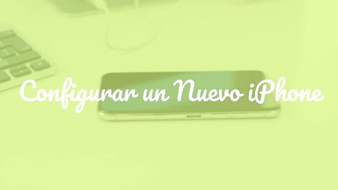 A new iPhone being set up on a clean white desk, with a charging cable and accessories nearby, bright and modern aesthetic.