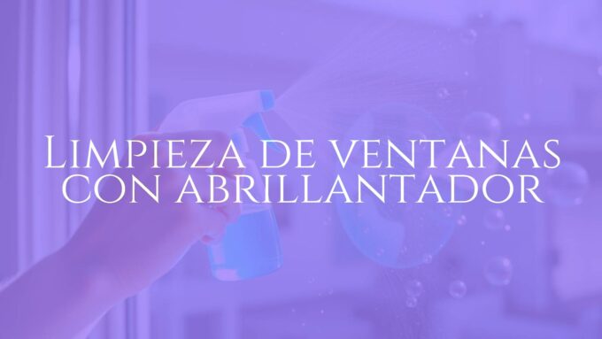 A hand spraying a window cleaner with a bright blue liquid, sparkling clean glass, sunlight reflecting, modern home, realistic.