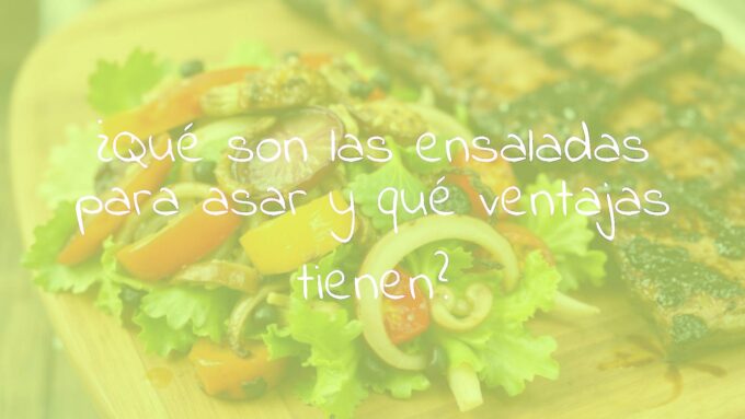 A delicious grilled salad with roasted peppers, caramelized onions, and charred vegetables on a wooden board next to smoky grilled meat, rustic and appetizing, vibrant colors, realistic.