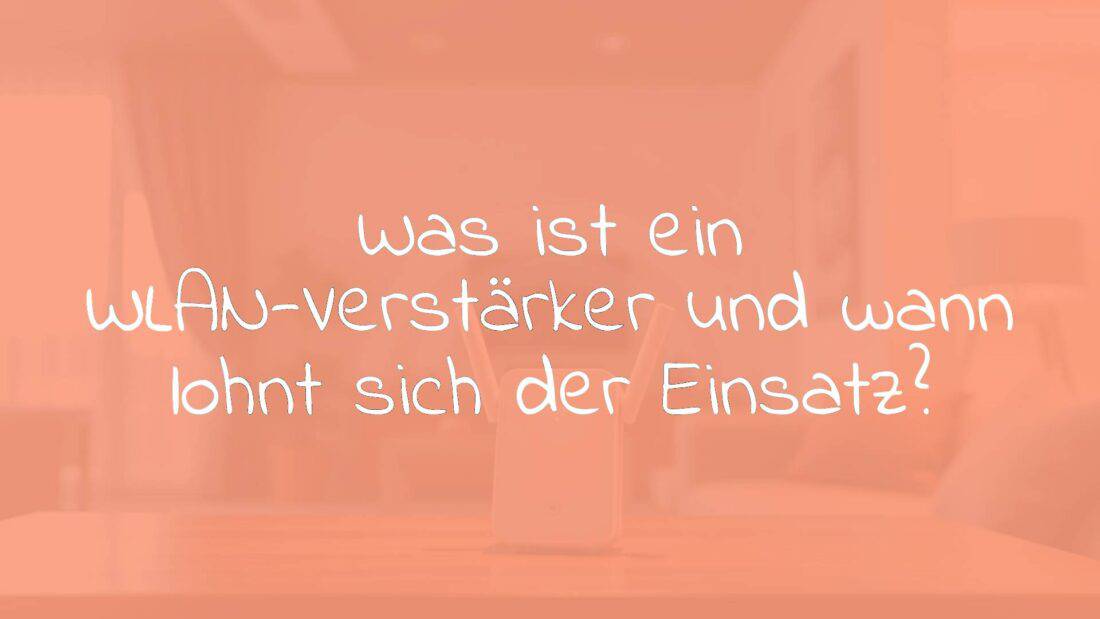 A modern home with a Wi-Fi repeater device placed on a table, extending signal waves into a distant room, realistic style.