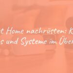 A modern smart home setup with connected devices like smart bulbs, thermostat, and security camera, placed on a wooden table, cozy lighting, realistic.